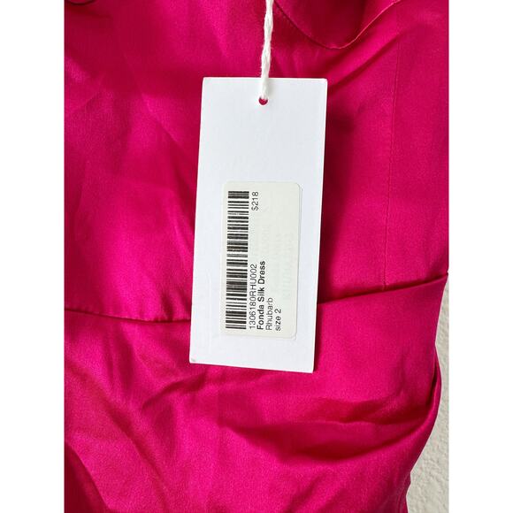 NWT Reformation Fonda Silk Satin Mini Dress in Rhubarb Size 2 - Picture 5 of 7